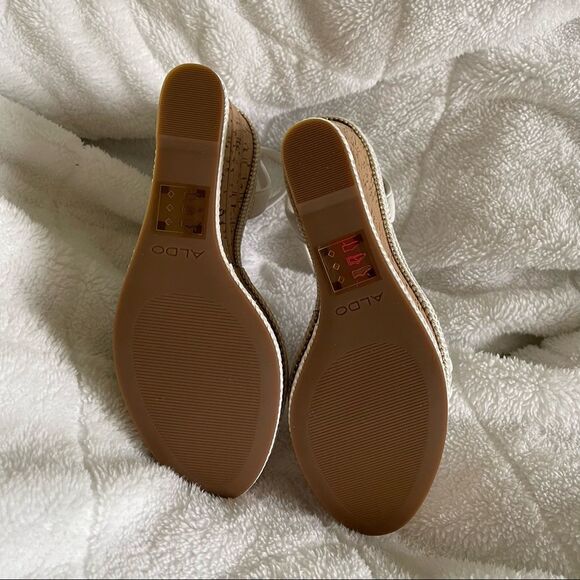 ALDO Wedge Sandals in White NEVER WORN-Size 8 - Picture 8 of 13